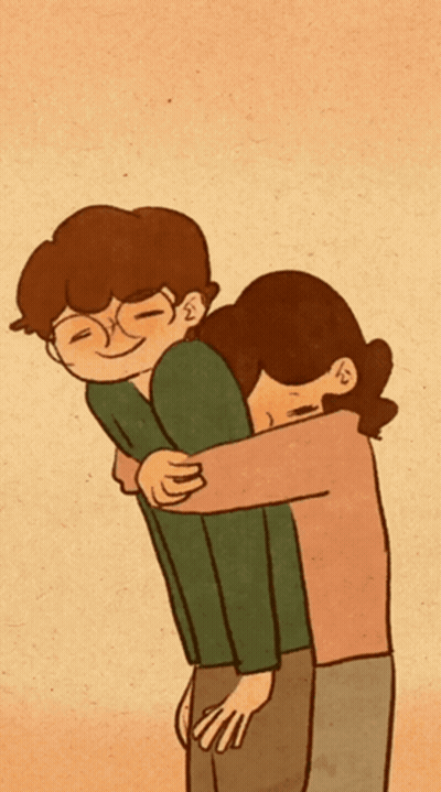 Man Carrying Woman On His Back Cartoon GIF