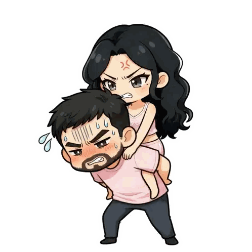 Man Carrying Woman On Shoulders Sticker