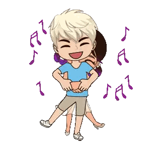 Man Carrying Woman With Music Notes Sticker