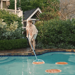 Man Catches Pizza In Pool GIF