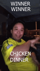 Man Celebrating Winner Winner Chicken Dinner GIF