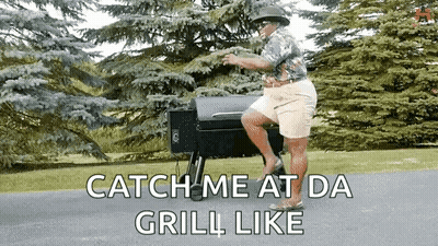 Man Chicken In Mouth Grasshopper Under Porch Table GIF