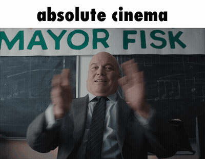Man Clapping In Front Of Absolute Cinema Sign GIF
