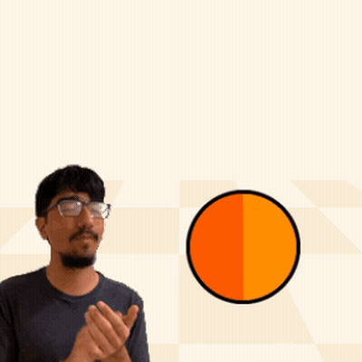 Man Clapping In Front Of Fireball Sign GIF