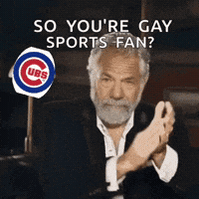Man Clapping With Cubs Sign GIF