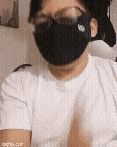 Man Clapping With Face Mask And Glasses GIF