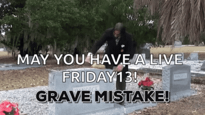 Man Cleaning Grave May You Have A Live Friday 13 GIF