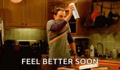 Man Cleaning Kitchen Counter Saying Feel Better Soon GIF