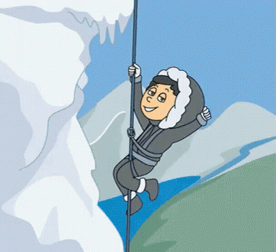Man Climbing A Mountain GIF
