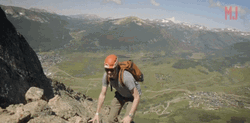 Man Climbing In Mountain GIF