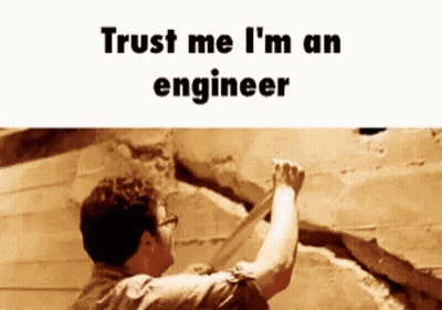 Man Climbing Wall Saying Trust Me I'm An Engineer GIF