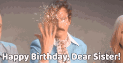 Man Confetti Happy Birthday Sister GIF