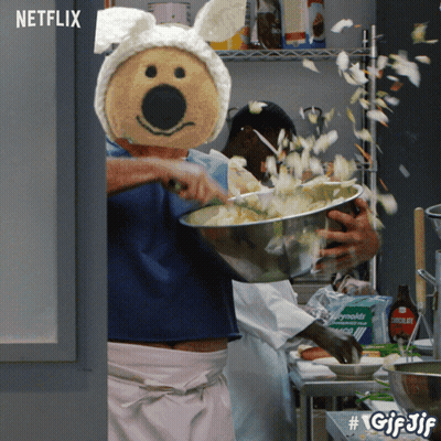 Man Cooking In Kitchen Saying Hi I Am Cook GIF