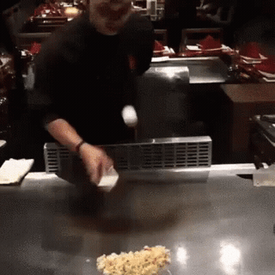 Man Cooking On Grill In Kitchen GIF