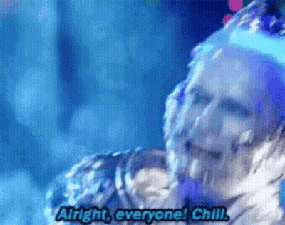Man Covered In Ice Saying Chill GIF