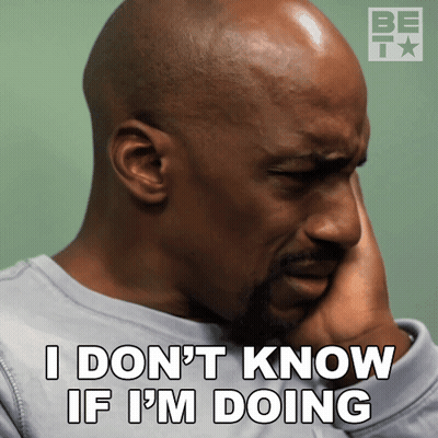 Man Covering Ear Saying I Don't Know If I'm Doing GIF