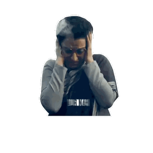 Man Covering Ears Aur Nahi Sun Sakti Sticker