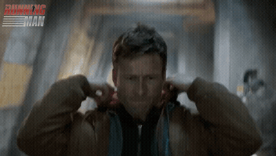 Man Covering Ears Beside Running Sign GIF