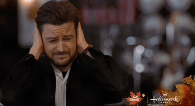 Man Covering Ears Hallmark Channel Logo GIF