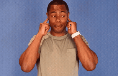 Man Covering Ears Wearing Watch GIF