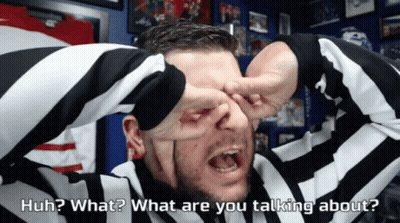 Man Covering Eyes Huh What What Are You Talking About GIF