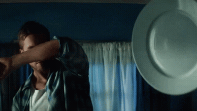 Man Covering Face As Plate Thrown GIF