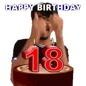 Man Covering Face Before 18 Cake Sticker
