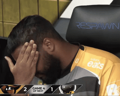 Man Covering Face In Front Of Respawn Screen GIF