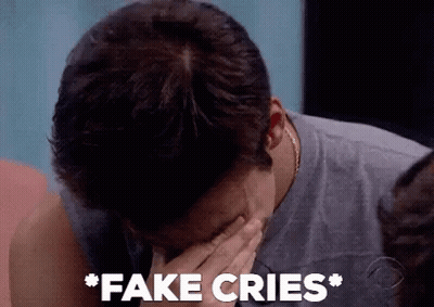 Man Covering Face Saying Fake Cries GIF