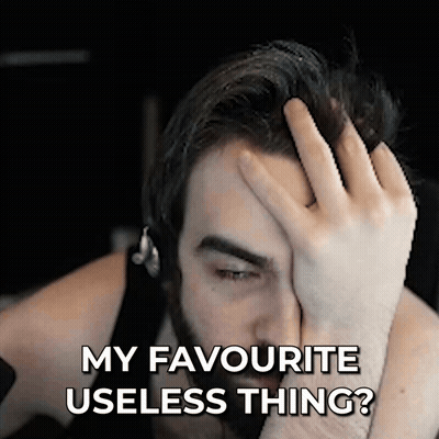 Man Covering Face Saying My Favourite Useless Thing GIF