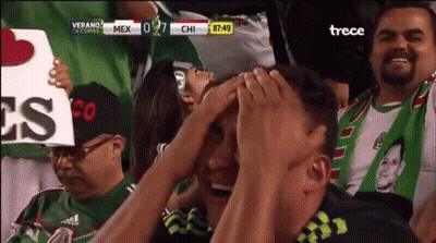 Man Covering Face Watching Mexico Vs Chi GIF
