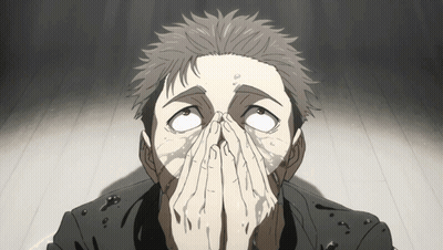 Man Covering Face With Eyes Open GIF