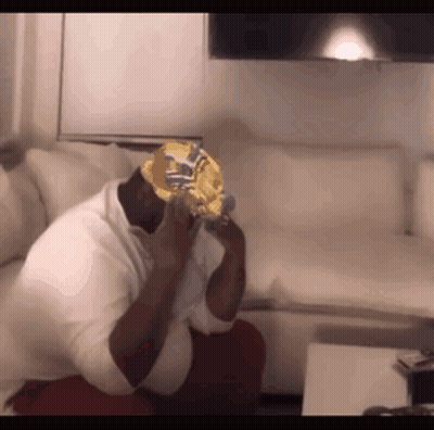 Man Covering Face With Golden State Warriors Hat GIF