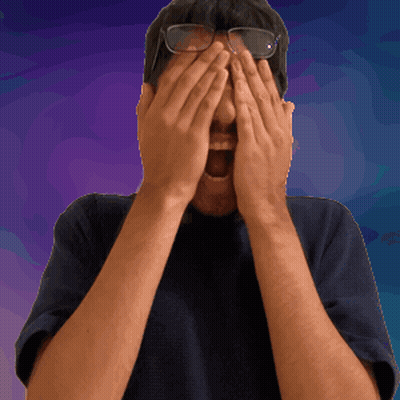 Man Covering Face With Hands And Glasses GIF