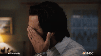 Man Covering Face With Hands NBC Logo GIF