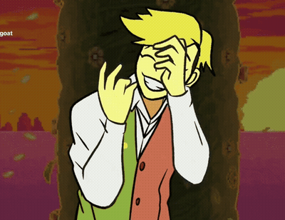 Man Covering Face With Hands Saying Goat GIF