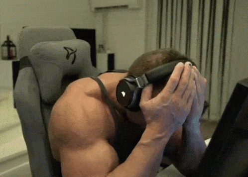 Man Covering Face With Headphones GIF