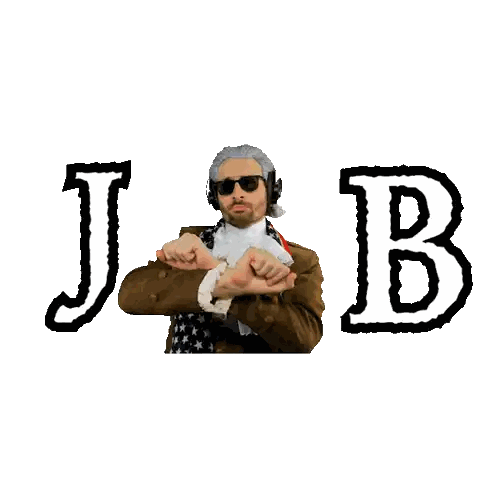 Man Covering Face With JB Above Sticker