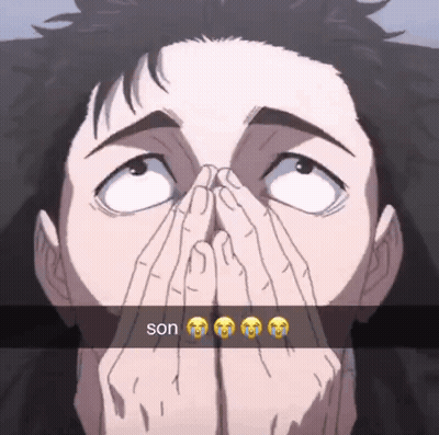 Man Covering Face With Son Text GIF