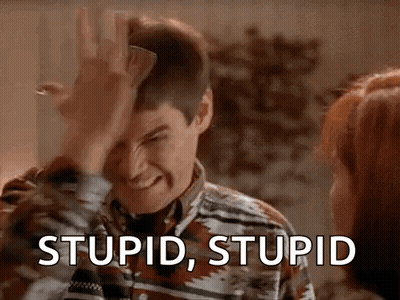 Man Covering Face Woman Says Stupid Stupid GIF