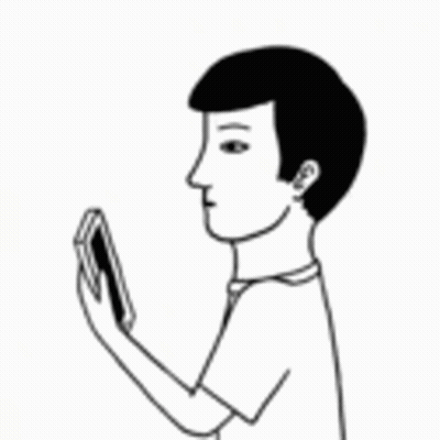 Man Covering Mouth Looking At Phone GIF