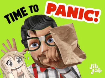 Man Covering Mouth With Panic Bag GIF