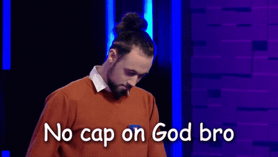 Man Covering Nose Saying No Cap On God Bro GIF