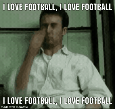 Man Covering Nose Says I Love Football Mematic GIF