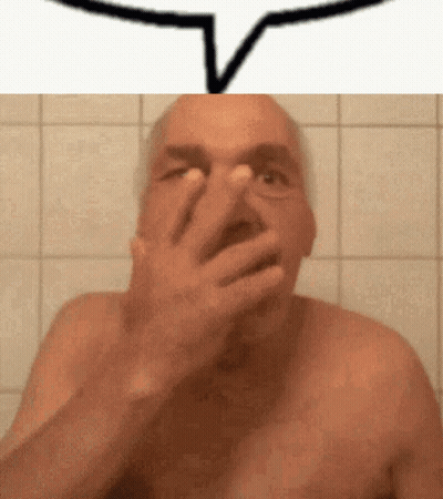 Man Covering Nose With Hand And Speech Bubble GIF