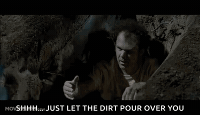 Man Crawling Out Of Dirt Hole GIF