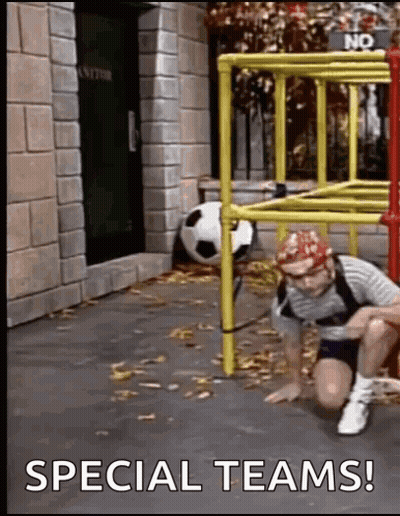 Man Crawling Under Soccer Ball Special Teams GIF
