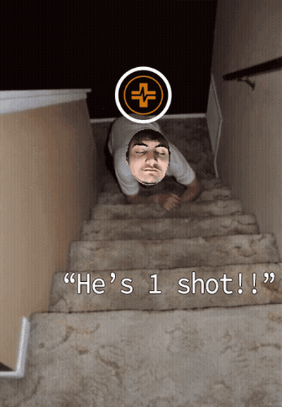 Man Crawling Up Stairs He's 1 Shot GIF