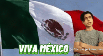 Man Crossed Arms In Front Of Mexican Flag GIF