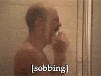 Man Crying And Sobbing In Shower GIF